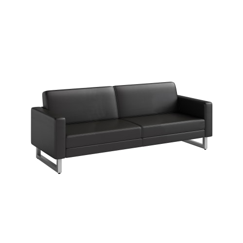 Sofá Mirella Lounge con Patas Plateadas, Negro